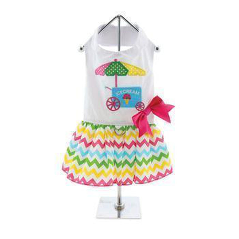 Ice Cream Cart Dog Dress with Matching Leash, Pet Clothes, Furbabeez, [tag]