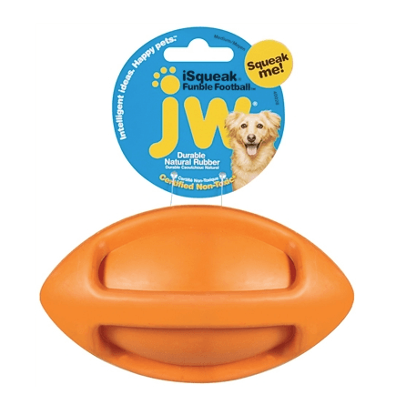 JW Pet ISqueak Funble Football Pet Toys JW Pet Orange 