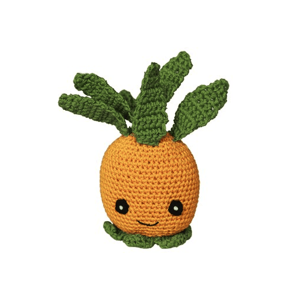 Knit Knacks Paulie the Pineapple Organic Cotton Small Dog Toy, Pet Toys, Furbabeez, [tag]