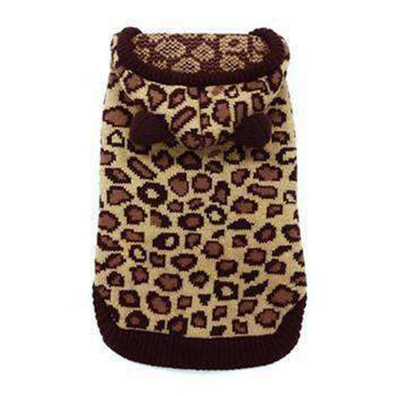 Leopard Hooded Dog Sweater by Dogo, Pet Clothes, Furbabeez, [tag]