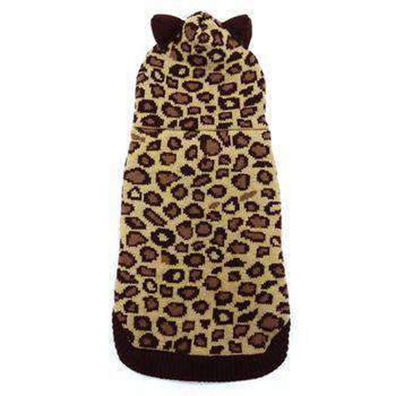 Leopard Hooded Dog Sweater by Dogo, Pet Clothes, Furbabeez, [tag]