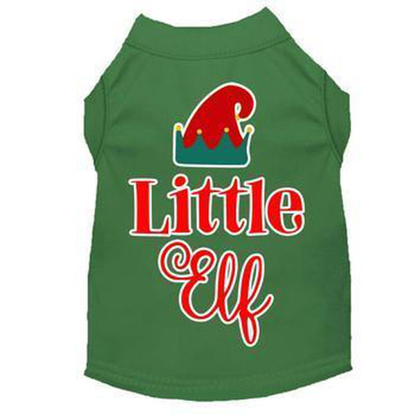 Little Elf Christmas Dog T-Shirt - Green, Pet Clothes, Furbabeez, [tag]