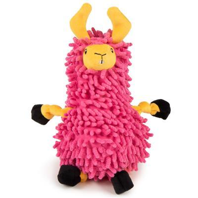 Llamas Noodle Plush Toys by GoDog Pet Toys GoDog Toys Pink 