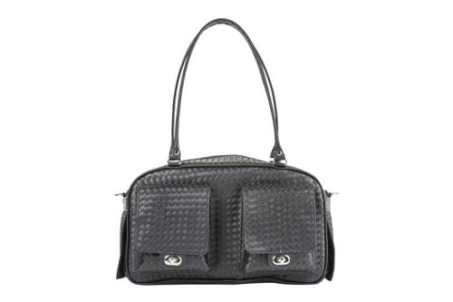Marlee - Black Woven Stylish Dog Carrier Pet Accessories PETOTE Black 