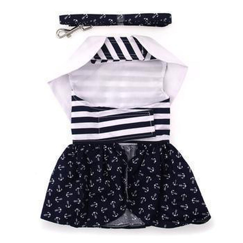 Nautical Dog Dress - Matching Leash, Pet Clothes, Furbabeez, [tag]