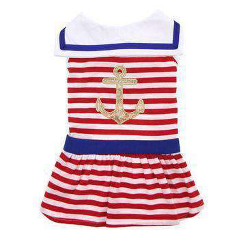 Nautical Stripe Dog Dress, Pet Clothes, Furbabeez, [tag]