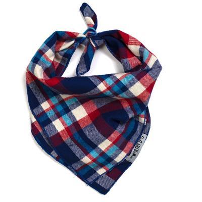 Navy Plaid Tie Bandana Pet Accessories Worthy Dog 