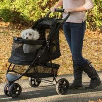 No-Zip Special Edition Pet Stroller, Gold Monogram Pet Accessories Pet Gear Inc. 