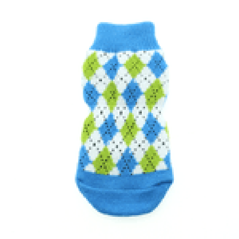 Non-Skid Dog Socks - Blue and Green Argyle, Pet Clothes, Furbabeez, [tag]