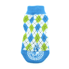 Non-Skid Dog Socks - Blue and Green Argyle, Pet Clothes, Furbabeez, [tag]