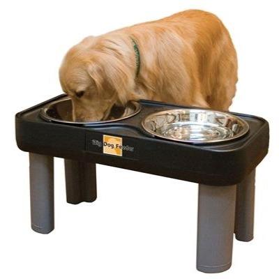 Ourpet's Right Height Big Dog Feeder Black 16 inch Pet Bowls OurPet's 