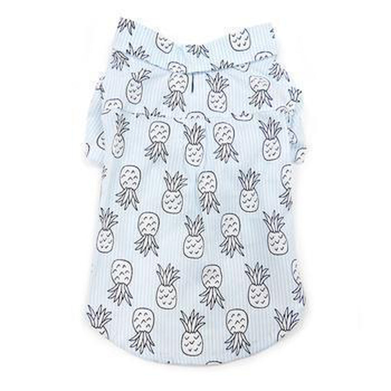 Pineapple Island Dog Shirt - Light Blue, Pet Clothes, Furbabeez, [tag]