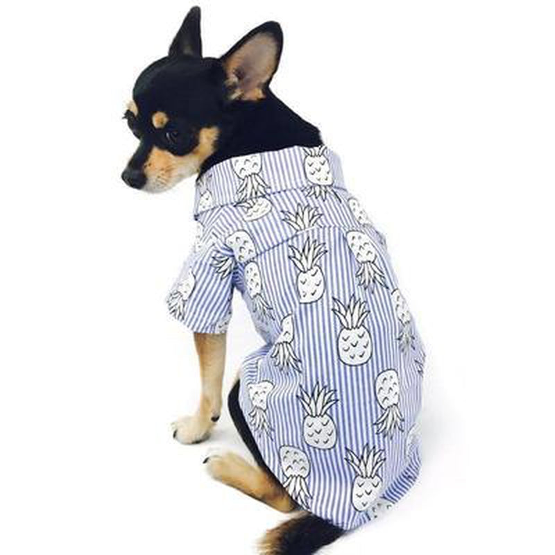 Pineapple Island Dog Shirt - Blue, Pet Clothes, Furbabeez, [tag]