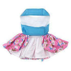 Pink and Blue Plumeria Dog Harness Dress, Pet Clothes, Furbabeez, [tag]