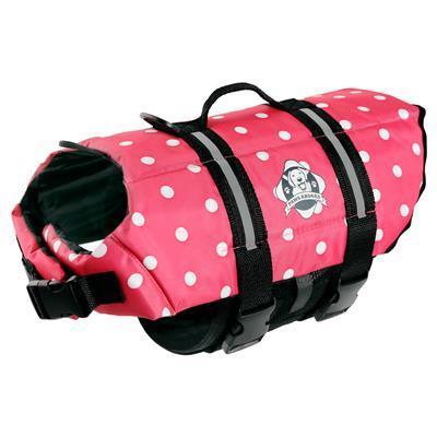 Pink Polka Dot Nylon Designer Dog Life Vest Pet Accessories Paws Aboard 