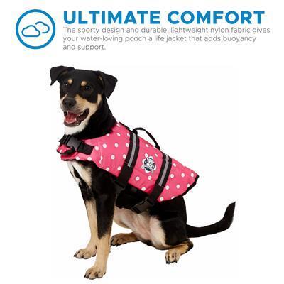 Pink Polka Dot Nylon Designer Dog Life Vest Pet Accessories Paws Aboard 