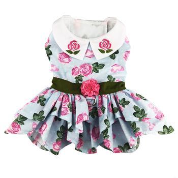 Pink Rose Harness Dress with Matching Leash Pet Clothes Doggie Design 
