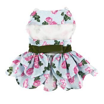 Pink Rose Harness Dress with Matching Leash Pet Clothes Doggie Design 