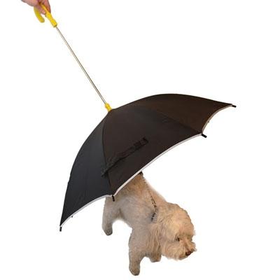 Pour-Protection Umbrella With Reflective Lining And Leash Holder Pet Clothes Puppia Black 