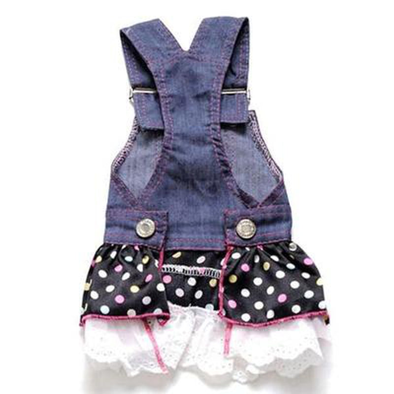 Denim Dog Overalls Dress, Pet Clothes, Furbabeez, [tag]