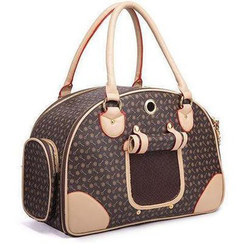 Chewy Vuitton White Checkered Dog Carrier