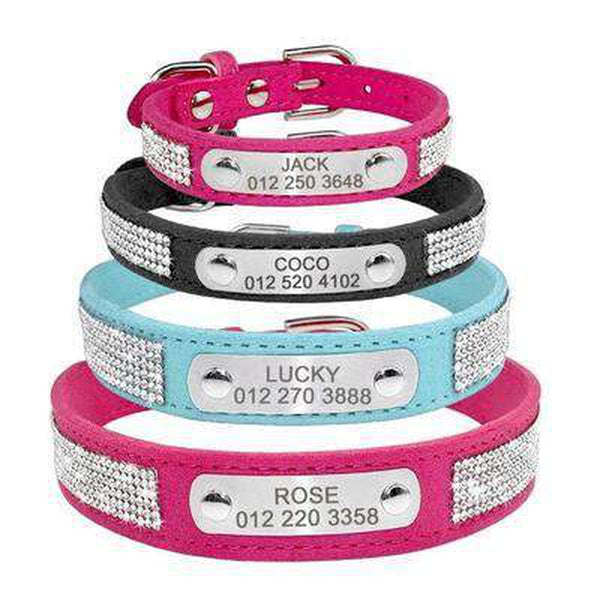 Rhinestone Engraved Dog Collar, Collars and Leads, Furbabeez, [tag]