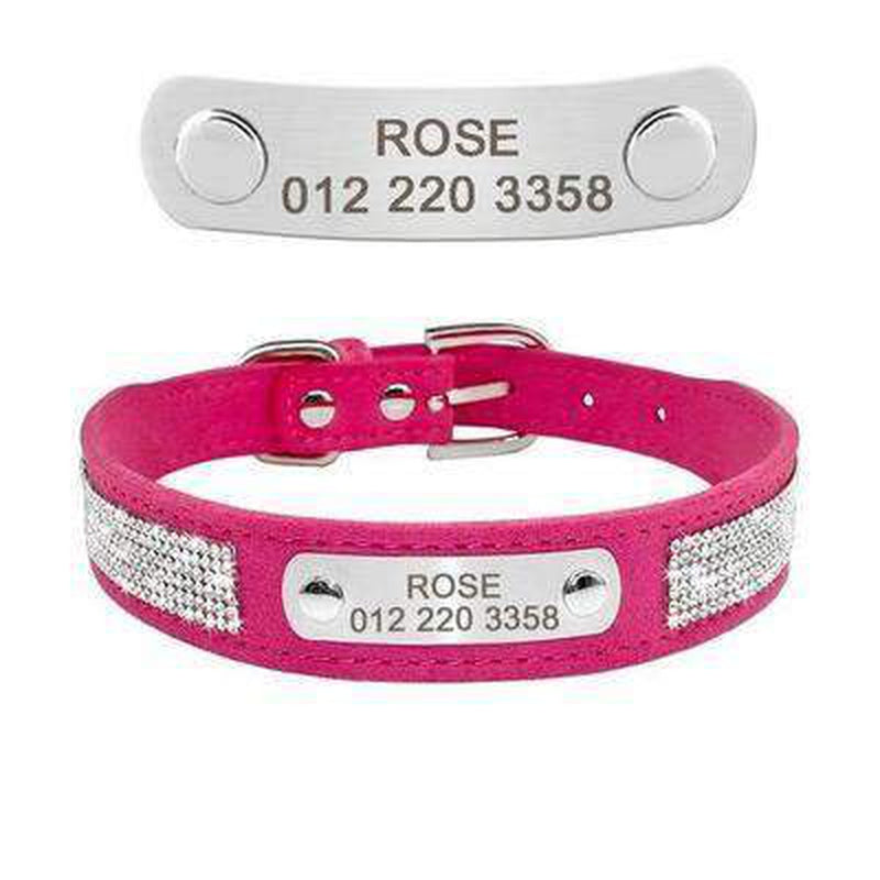 Rhinestone Engraved Dog Collar, Collars and Leads, Furbabeez, [tag]