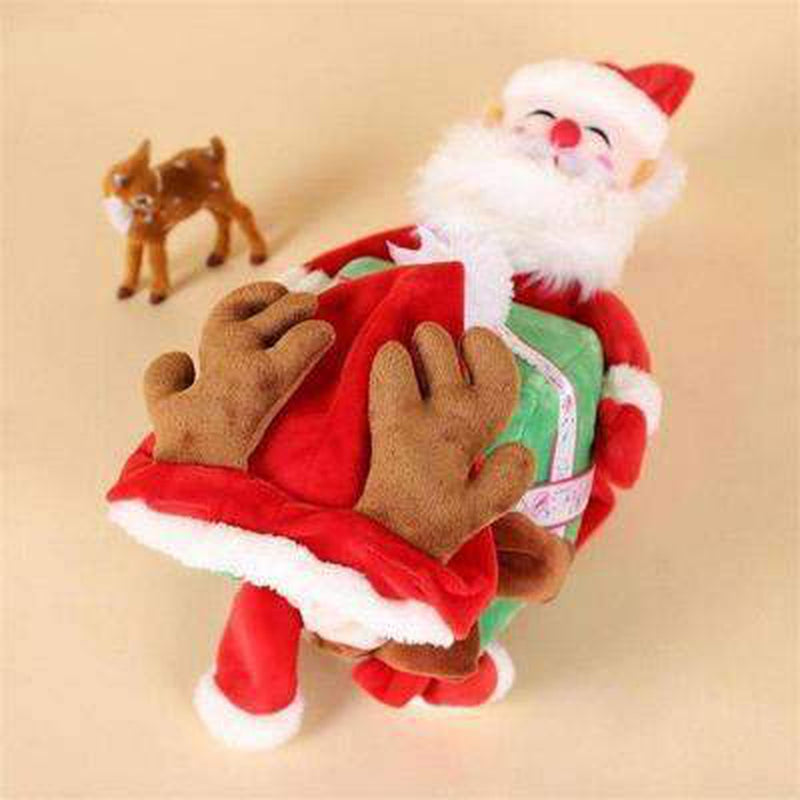 Santa Claus Dog Carrying Present Costume, Pet Clothes, Furbabeez, [tag]