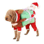 Santa Claus Dog Carrying Present Costume, Pet Clothes, Furbabeez, [tag]