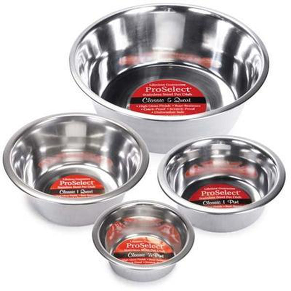 ProSelect Stainless Steel Dog Bowl with Rubber Base, Pet Bowls, Furbabeez, [tag]