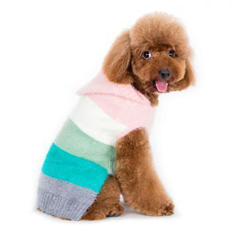 PuppyPAWer Color Stripes Dog Hoodie Sweater - Multi, Pet Clothes, Furbabeez, [tag]