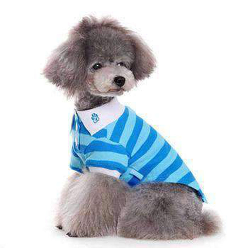 PuppyPAWer Stripe Dog Polo - Blue, Pet Clothes, Furbabeez, [tag]