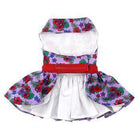 Purple and Red Floral Dog Harness Dress, Pet Clothes, Furbabeez, [tag]