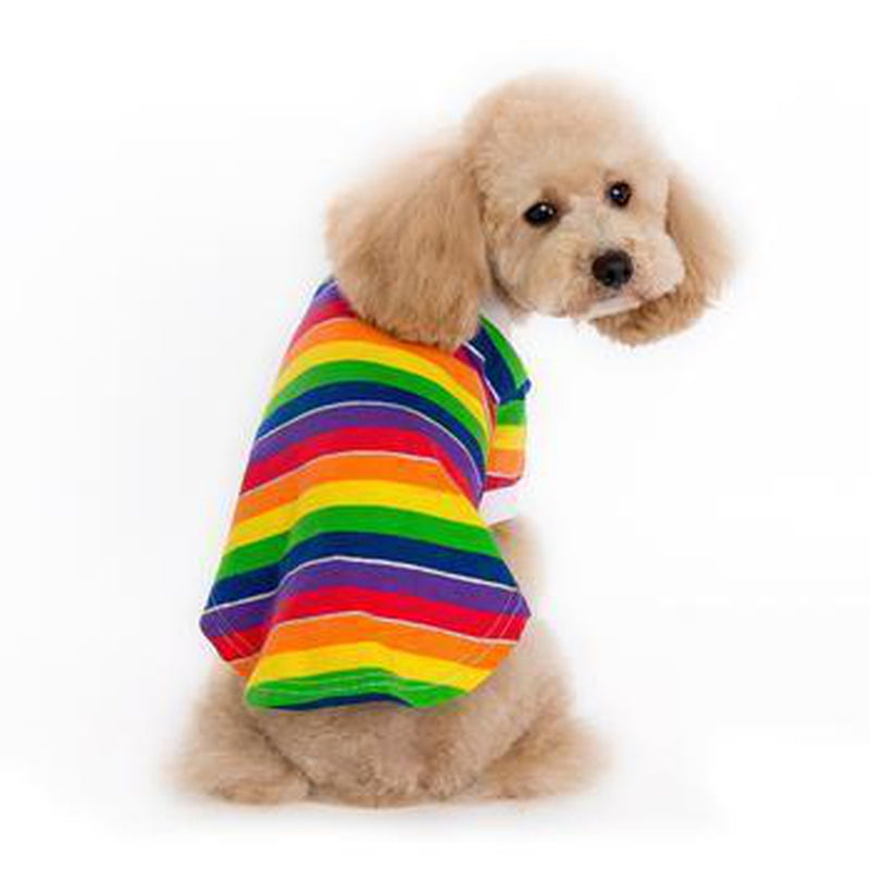 Rainbow Polo Dog Shirt, Pet Clothes, Furbabeez, [tag]