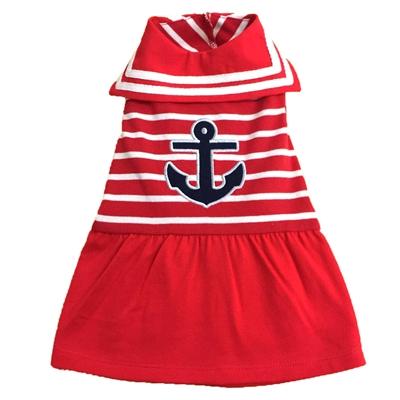 Red Anchor Dog Dress Pet Clothes Worthy Dog 