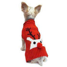 Red Nose Reindeer Dog Sweater, Pet Clothes, Furbabeez, [tag]