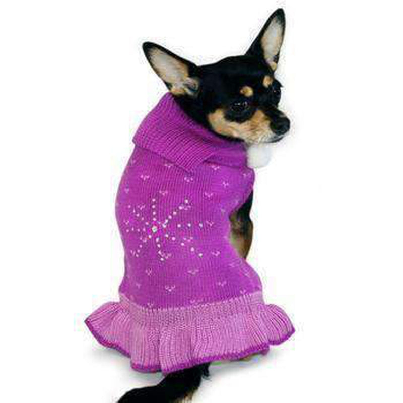 Rhinestone Snowflake Dog Sweater Dress, Pet Clothes, Furbabeez, [tag]