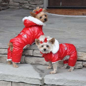 Ruffin It Dog Snowsuit Harness - Red Pet Clothes Doggie Design 