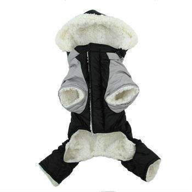 Ruffin It Snowsuit - Black and Gray, Pet Clothes, Furbabeez, [tag]
