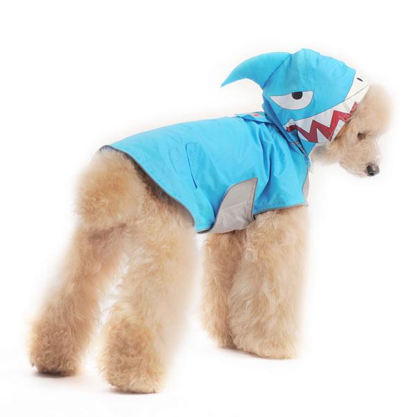 Shark Dog Raincoat - Blue Pet Clothes DOGO 