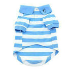 Striped Dog Polo - Blue Niagara and White, Pet Clothes, Furbabeez, [tag]