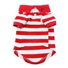 Striped Dog Polo - Flame Scarlet Red and White, Pet Clothes, Furbabeez, [tag]