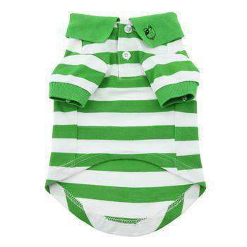 Striped Dog Polo - Greenery and White, Pet Clothes, Furbabeez, [tag]