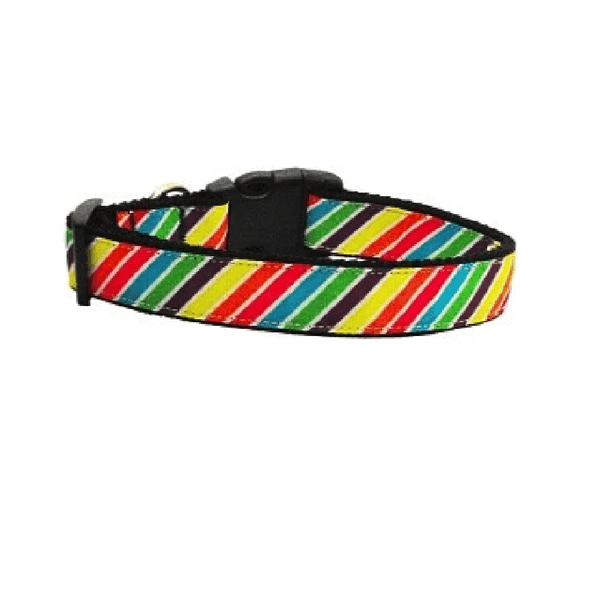 Striped Rainbow Dog Collar & Leash, Collars and Leads, Furbabeez, [tag]