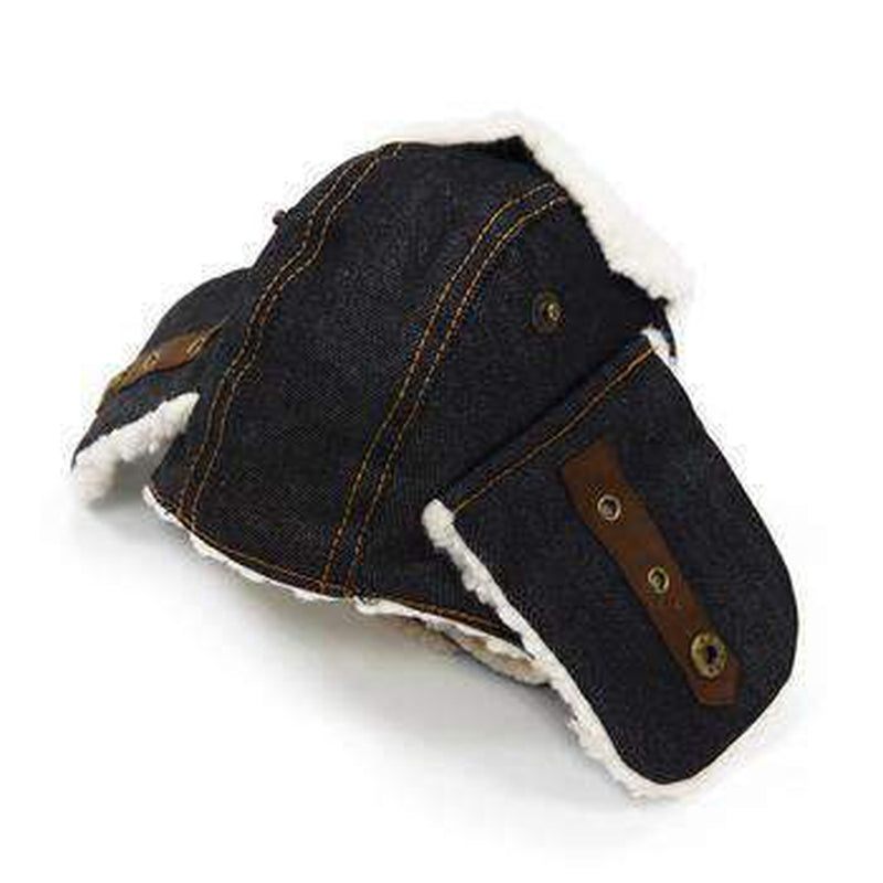 Trapper Dog Hat - Black Denim, Pet Accessories, Furbabeez, [tag]