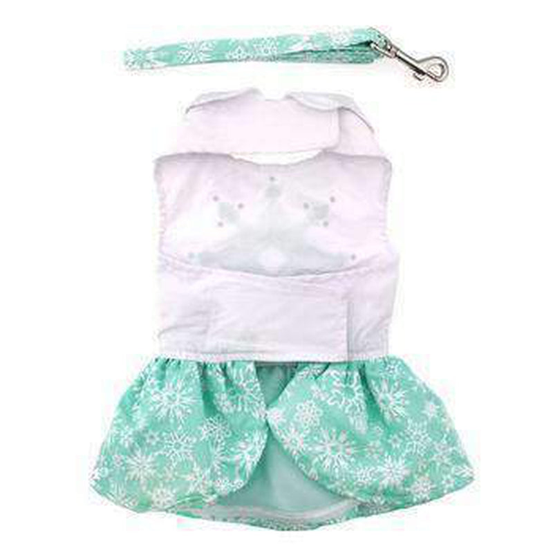 Turquoise Crystal Dog Dress with Matching Leash, Pet Clothes, Furbabeez, [tag]
