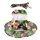 Twilight Black Hawaiian Hibiscus Dog Dress and Leash, Pet Clothes, Furbabeez, [tag]