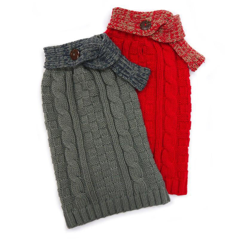 Urban Cable Knit Dog Sweater with Scarf, Pet Clothes, Furbabeez, [tag]