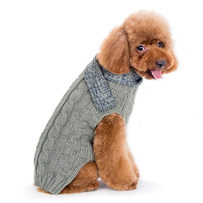 Urban Cable Knit Dog Sweater with Scarf, Pet Clothes, Furbabeez, [tag]