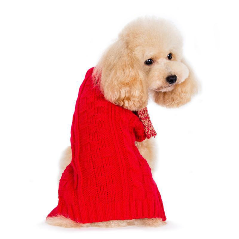 Urban Cable Knit Dog Sweater with Scarf, Pet Clothes, Furbabeez, [tag]